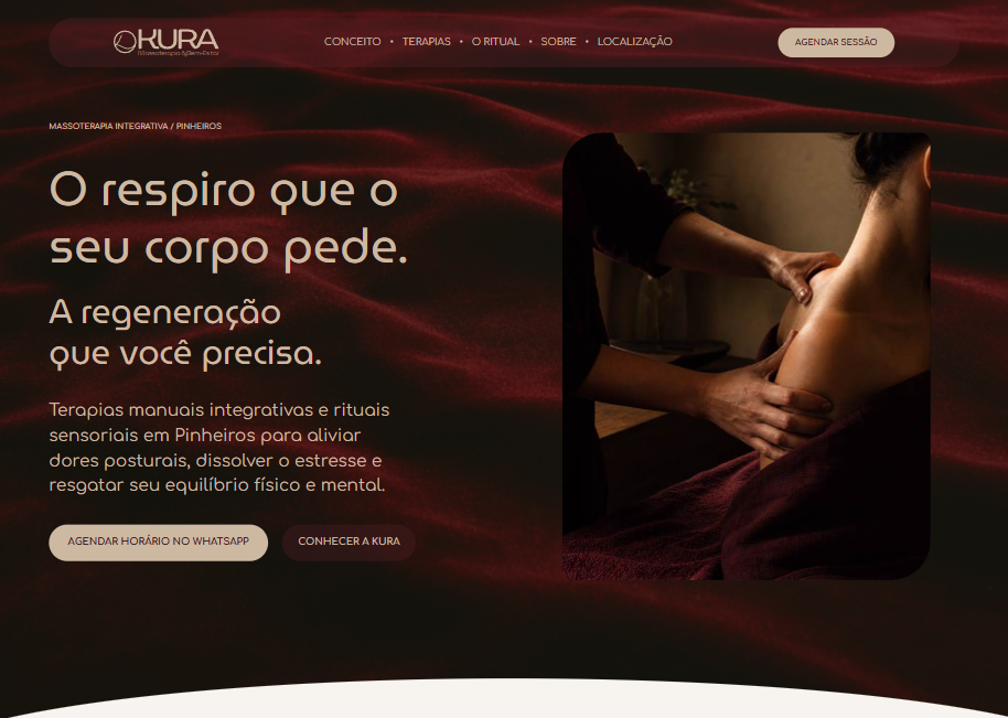 Site KURA Massoterapia & Bem-Estar